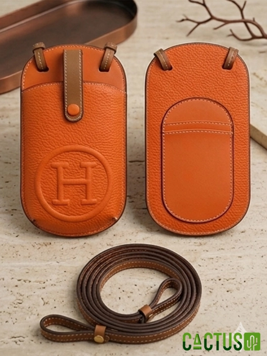 Сумка-чехол для телефона Hermes, Кожаная сумка-чехол