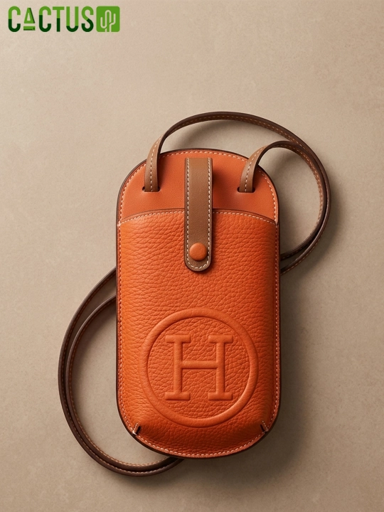 Сумка-чехол для телефона Hermes, Кожаная сумка-чехол
