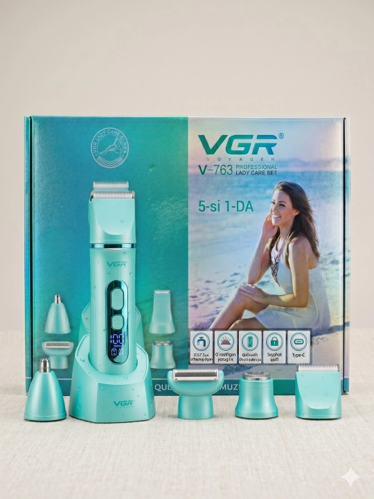 Ayollar uchun professional trimmer VGR V-763 V-725 4-in-1, epilyator va trimmer