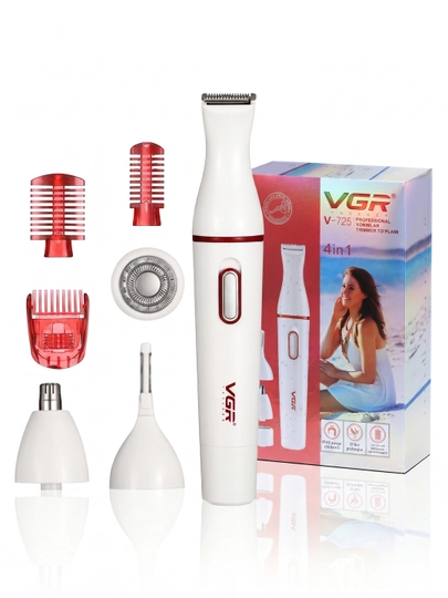 Ayollar uchun professional trimmer VGR V-763 V-725 4-in-1, epilyator va trimmer