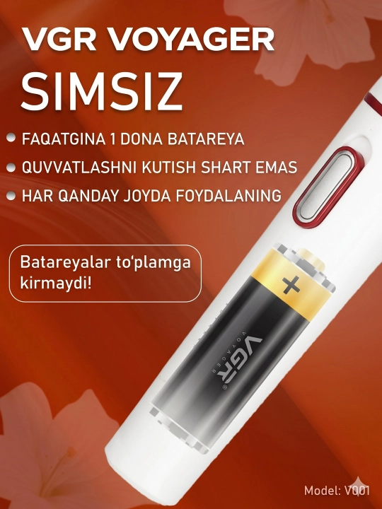 Ayollar uchun professional trimmer VGR V-763 V-725 4-in-1, epilyator va trimmer