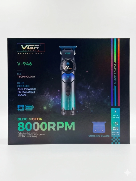 Машинка для стрижки волос VGR V-946, профессиональный триммер с охлаждением