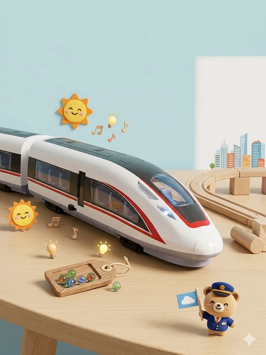 Tezyurar City Train poyezdi, inersion ekspress, chiroq va ovozli, eshiklar ochiladi, 42 sm