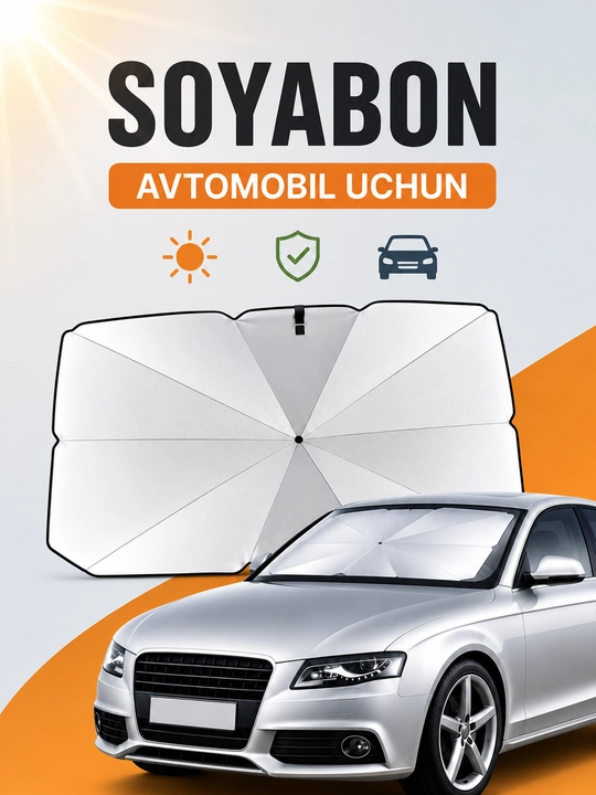 Soyabon va g'ilof, avtomobil old oynasini quyoshdan himoya qilish uchun - 
