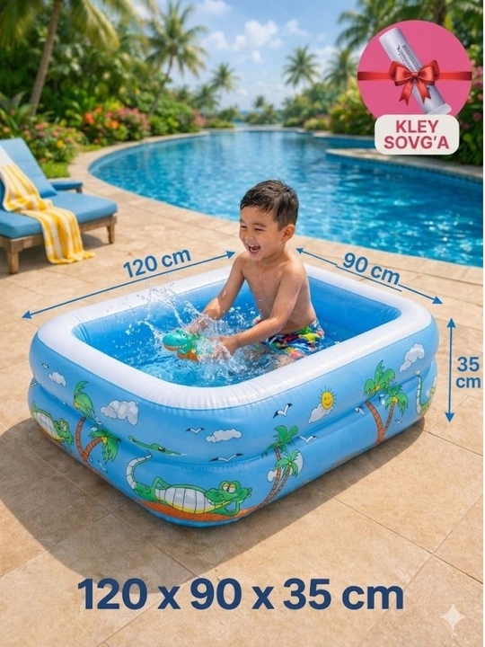 Bolalar uchun shishirma basseyn 120×90×35 sm - 