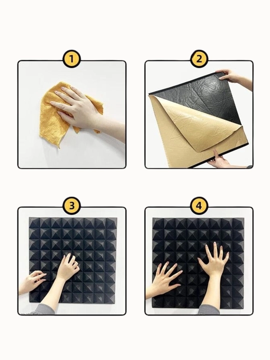 Studiya uchun o‘zi yopishadigan 50x50 sm o‘lchamli akustik porolon panel