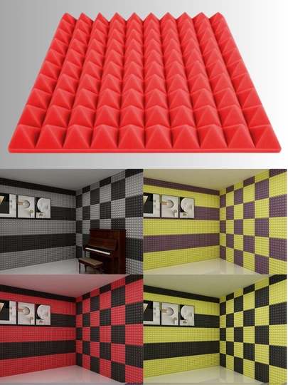 Studiya uchun o‘zi yopishadigan 50x50 sm o‘lchamli akustik porolon panel