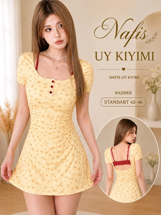 Ayollar uy kiyimi, mini ko‘ylak, penyuar - 