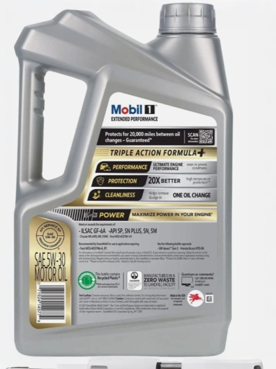 Mobil 1 5W-30 to'liq sintetik motor moyi, API SP, 4.73 L