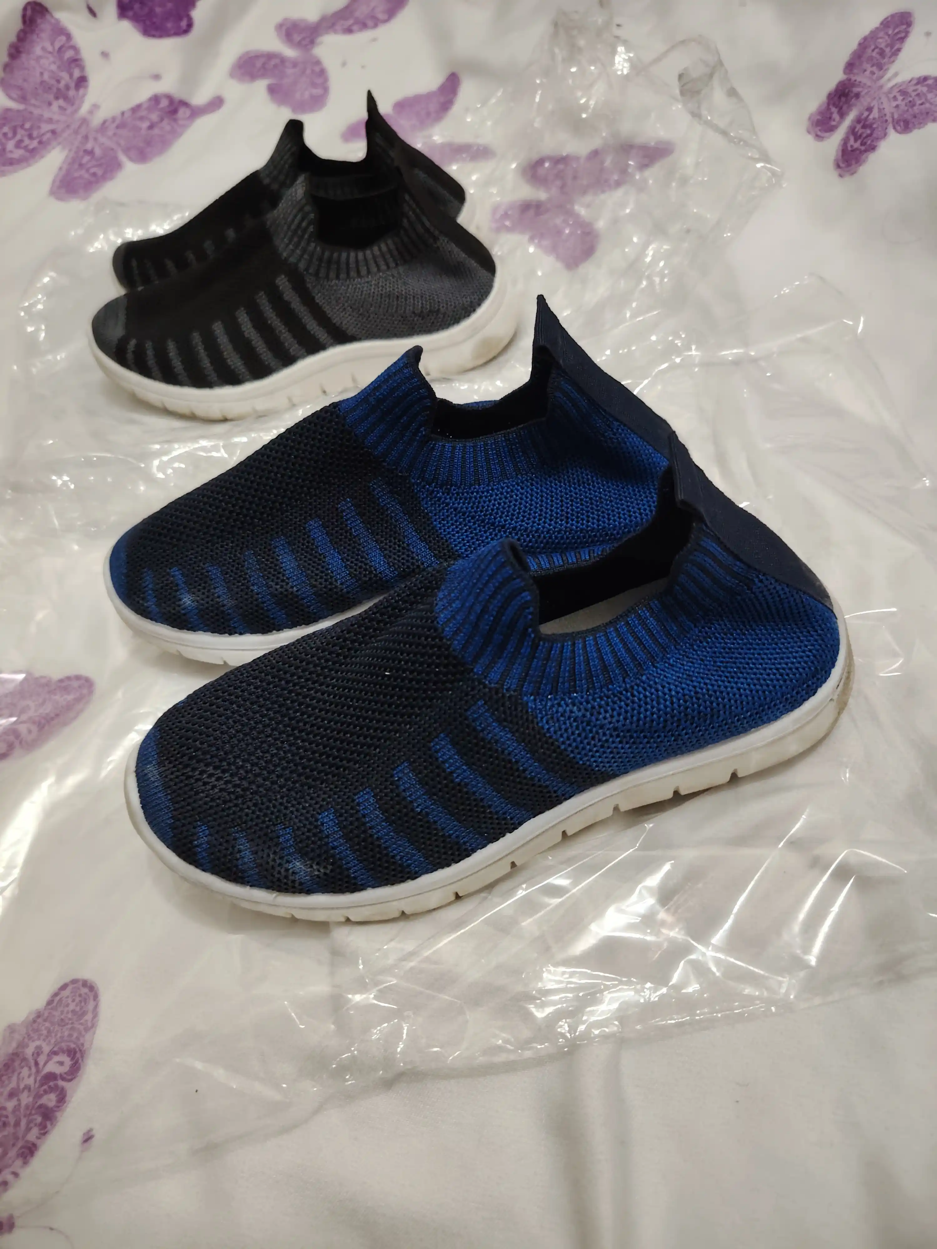 Bolalar trikotaj slip-on poyabzal, nafas oluvchi sirpanishga qarshi bolalar uchun