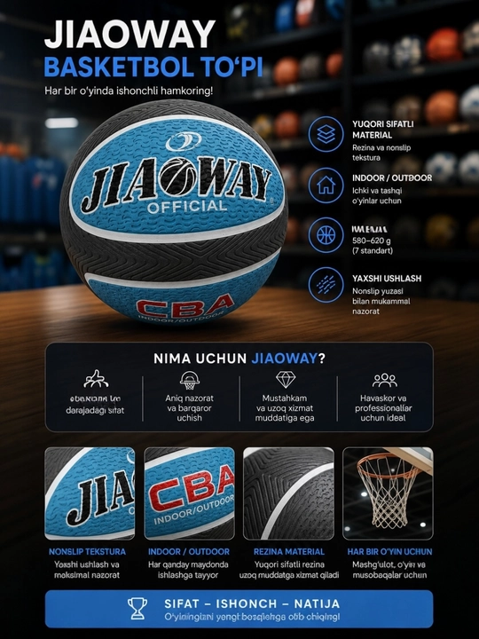 Basketbol to'pi, kauchuk, yopiq hamda ochiq zal uchun