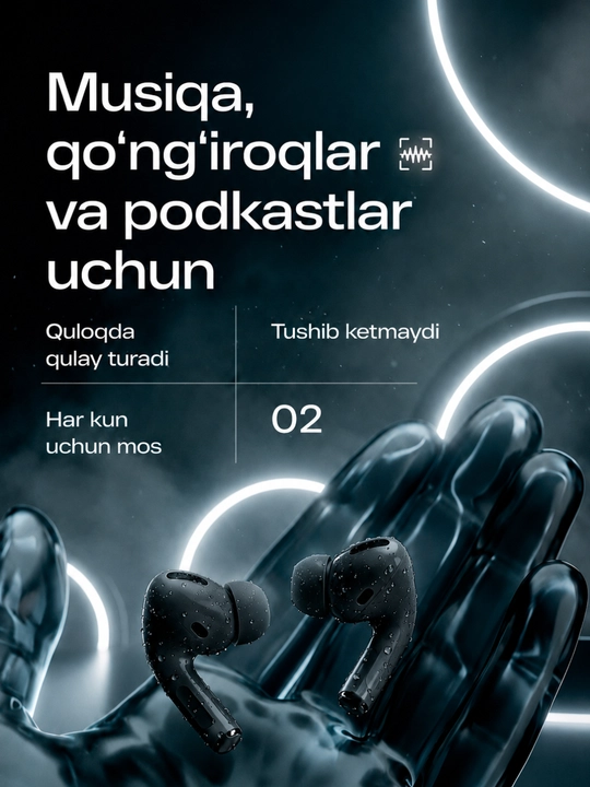 Simsiz quloqchinlar 2. 5.3, sensorli, mikrofonli,Naushnik,quloqchin,naushniklar