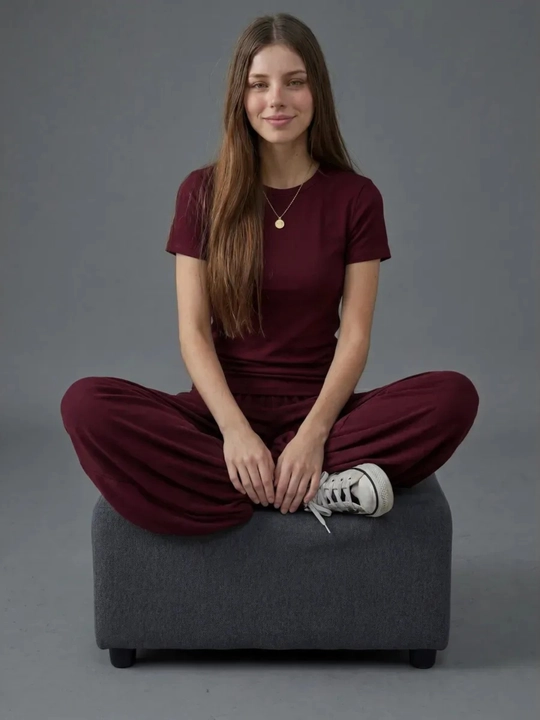 Женский костюм двойка Lounge футболка и брюки палаццо One Size - 