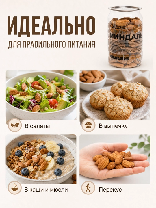 Миндаль очищенный, 140 гр