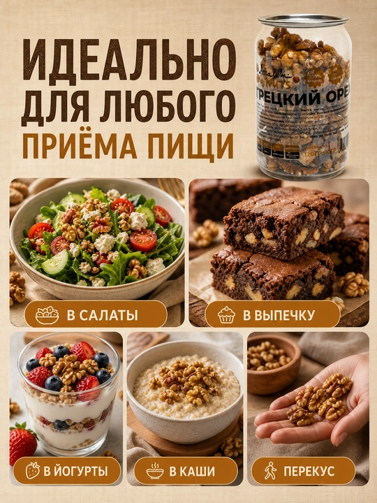 Грецкий орех очищенный, 100 гр, Assalom nuts
