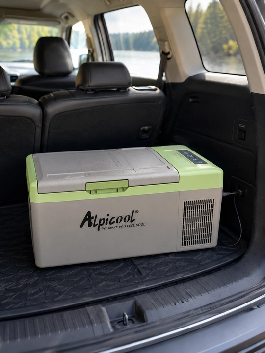 Avto xolodilnik Alpicool portativ avtomobil muzlatgich, kulrang mini holodilnik