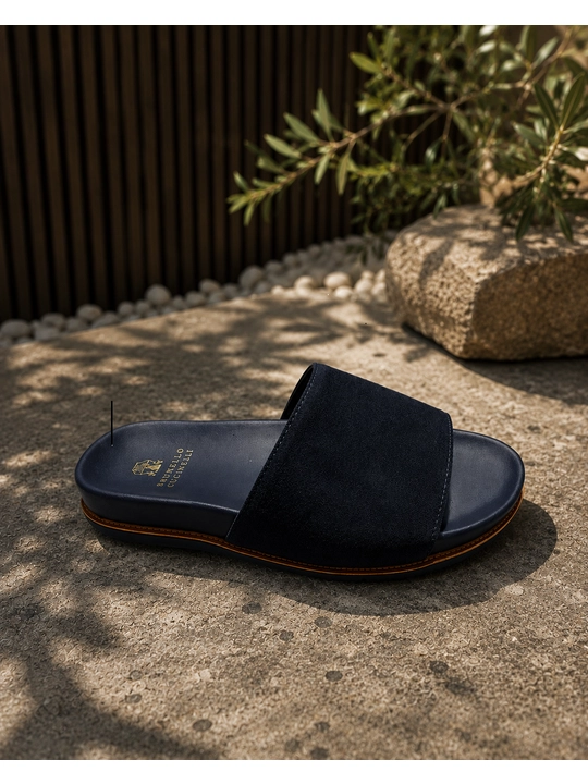 Brunello Cucinelli erkaklar shippaklari, tabiiy charmdan yozgi shippaklar,39-43