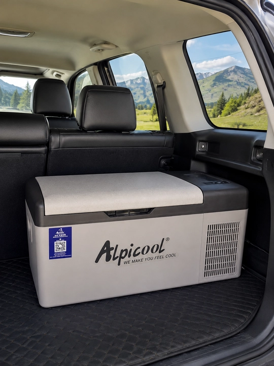 Avto xolodilnik Alpicool portativ avtomobil muzlatgich, kulrang mini holodilnik