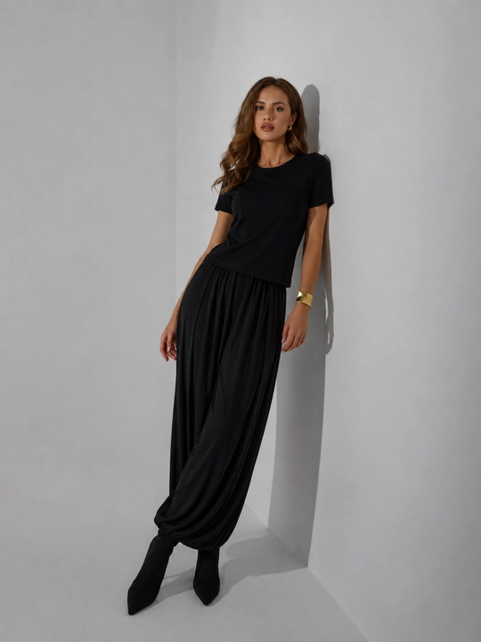 Ayollar uchun Lounge kostyum futbolka va palazzo shim One Size