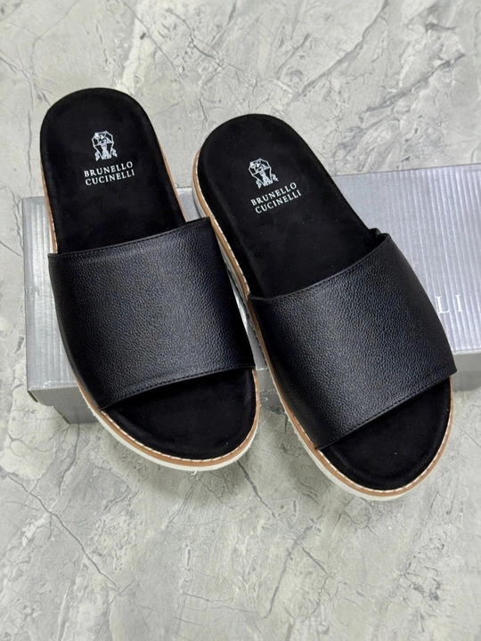 Мужские тапочки Brunello Cucinelli, летние тапочки из натуральной кожи, 39-43 - 