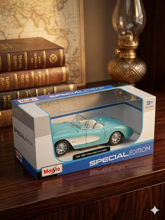 Коллекционная модель машины 1:24 Maisto 1957 Chevrolet Corvette —винтажный ретро кабриолет