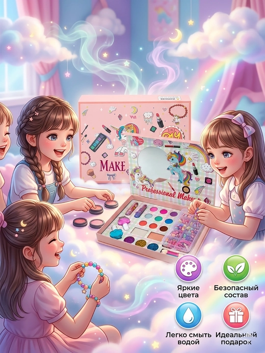 Kosmetika va boncuk to'plami Unicorn 2 in 1 Make Up Series - 
