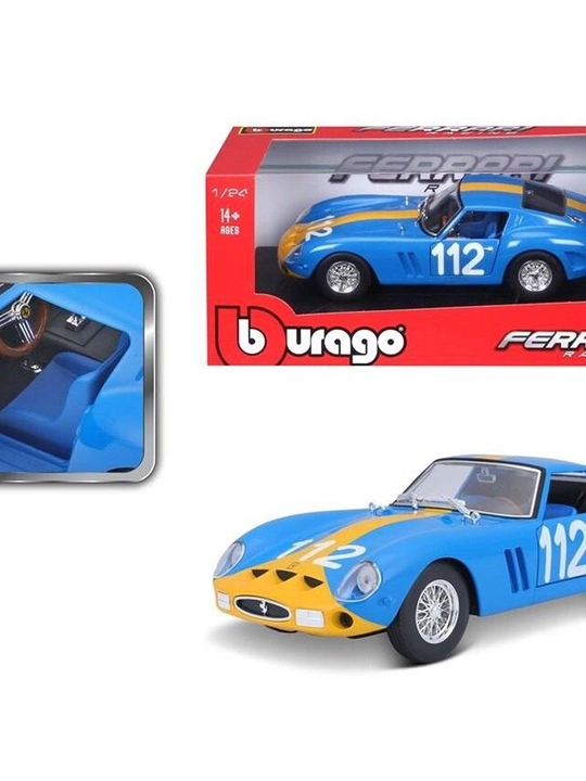Коллекционная модель Bburago 1:24 Ferrari 250 GTO Targa — легенда в редком голубом цвете  - 