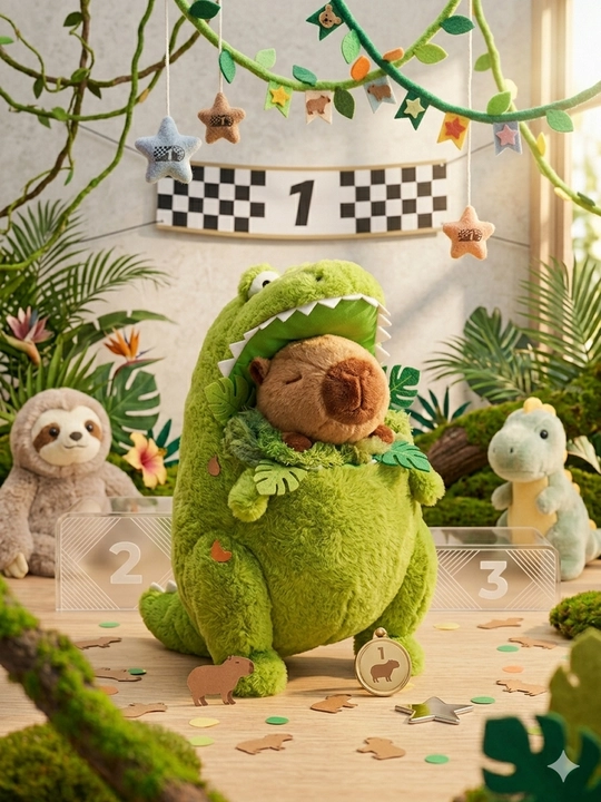 Plyush miks: Timsohning momiq kostyumidagi uyquchi Kapibara - 2 ta 1 da transformator o‘yinchoq