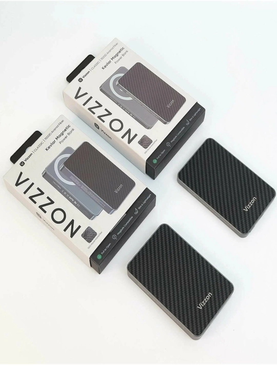 Внешний аккумулятор VIZZON Kevlar Magnetic",быстрая зарядка, емкость 10 000 мА/ч, 5000 мА/ч  - 