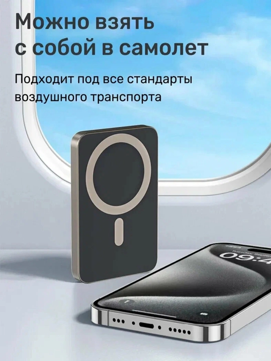 VIZZON “Kevlar Magnetic” tashqi akkumulyatori, tezkor zaryadlash, sig‘imi 5/10 000 mA/soat