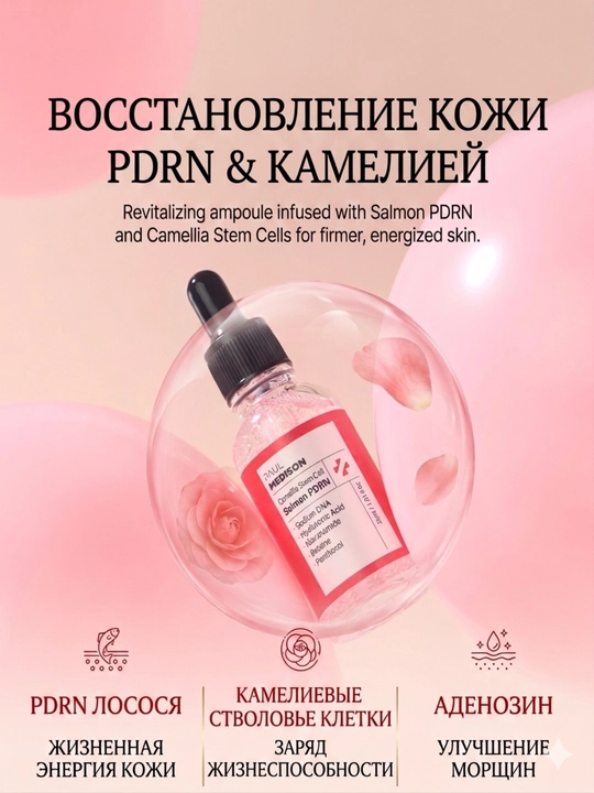 Paul Medison: Losos va o‘zak hujayralari PDRN ampula, 30 ml