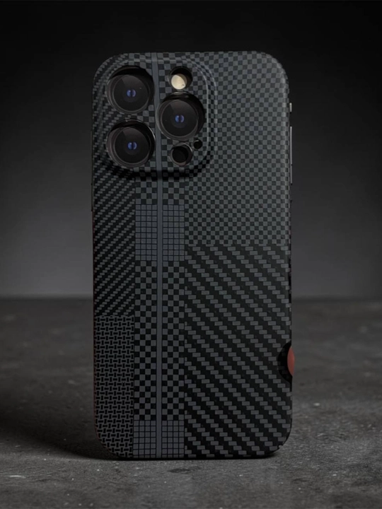 Karbon dizaynli iPhone g‘ilof – zarbaga chidamli va himoyali Case, 12-17 Pro, Pro Max