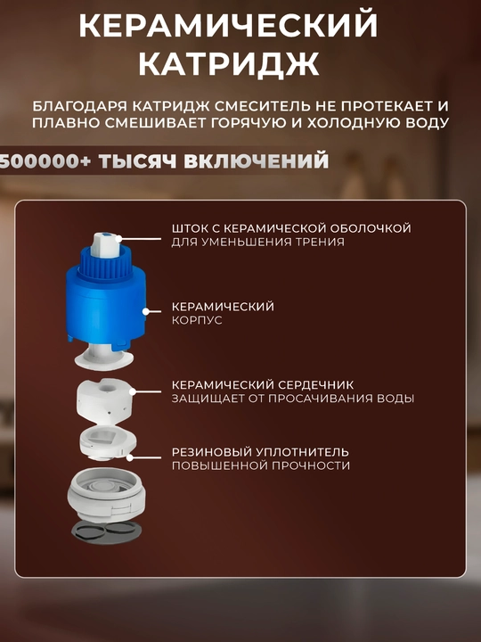 Смеситель для кухни с гибким изливом,однорычажный BIGMAX, 360 градусов + 2 шланга по 40 см