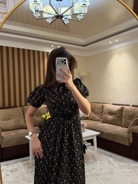 Ko‘ylag midi  “Gulli ” — bantli va fonar yengli nafis model