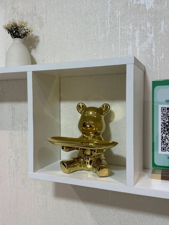 Декоративная статуэтка-поднос Мишка, для ключей и украшений, интерьерный органайзер