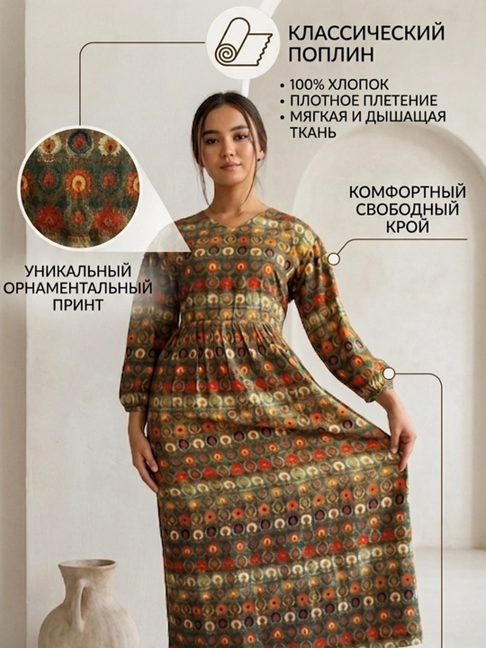 Ornamentli BOHO poplin libosi