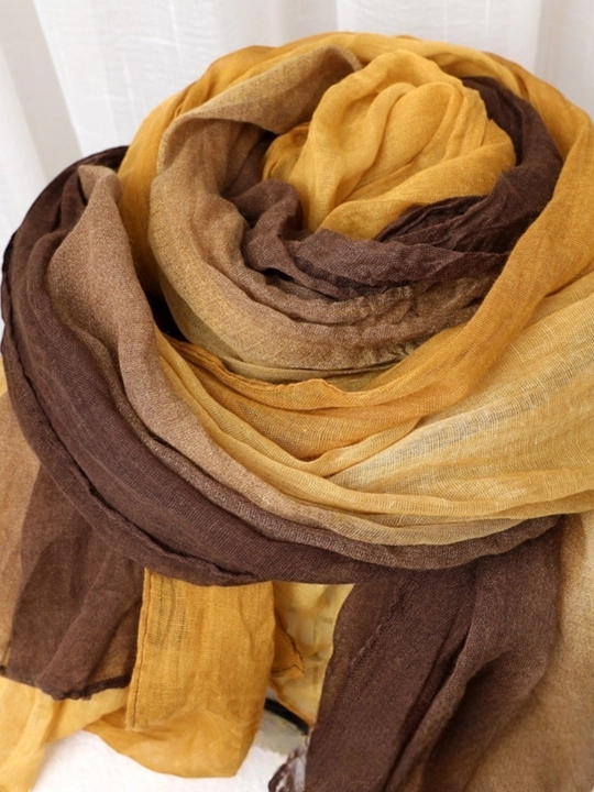 Ayollar uchun viskoza sharfi 180×90 sm, g‘ijimlangan krep, gradient (ombre) - 