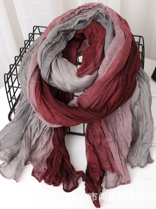 Ayollar uchun viskoza sharfi 180×90 sm, g‘ijimlangan krep, gradient (ombre) - 