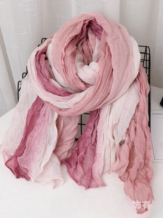 Ayollar uchun viskoza sharfi 180×90 sm, g‘ijimlangan krep, gradient (ombre) - 