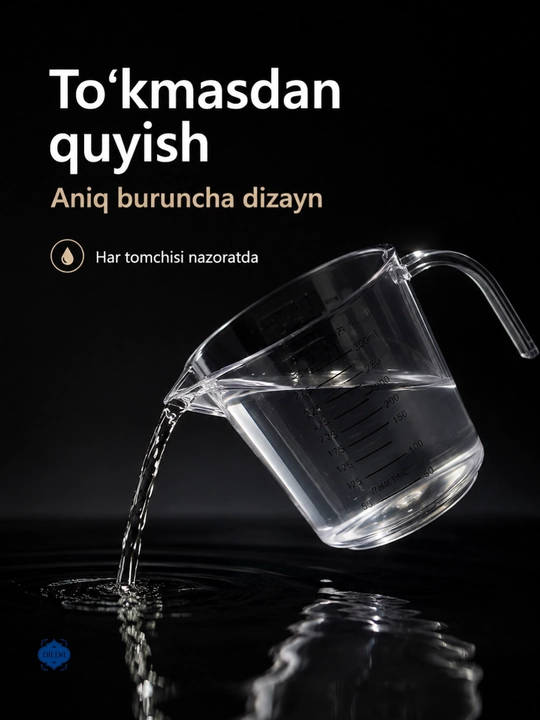 Plastik o‘lchov ko‘zachasi, o‘lchov stakani, sochiluvchan mahsulot va suyuqliklarni o‘lchash uchun idish
