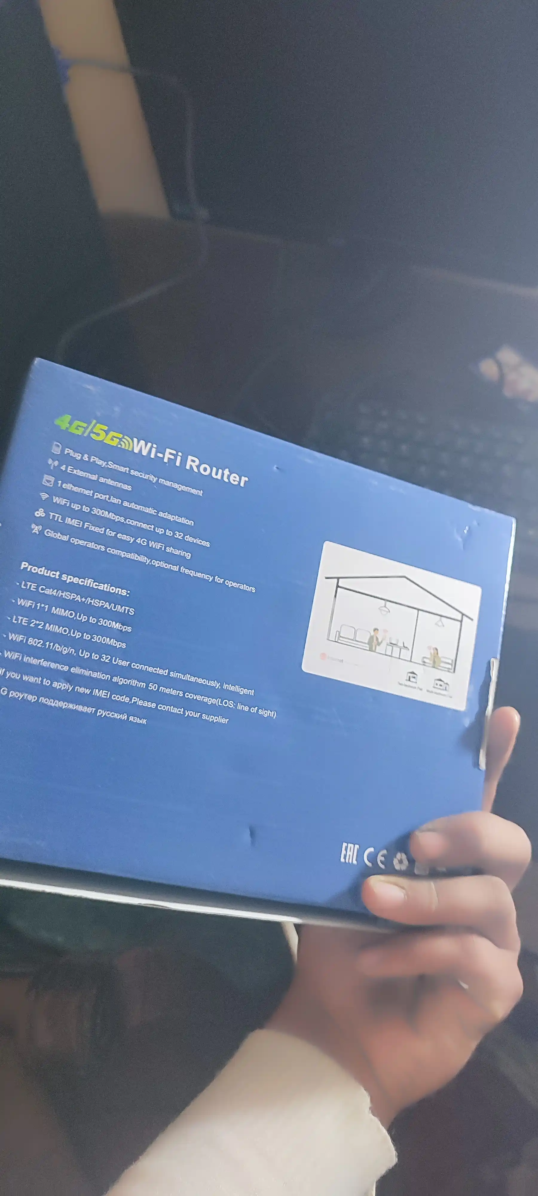 Wi-Fi router CPE, 3G, 4G+, SIM karta bilan ishlidi