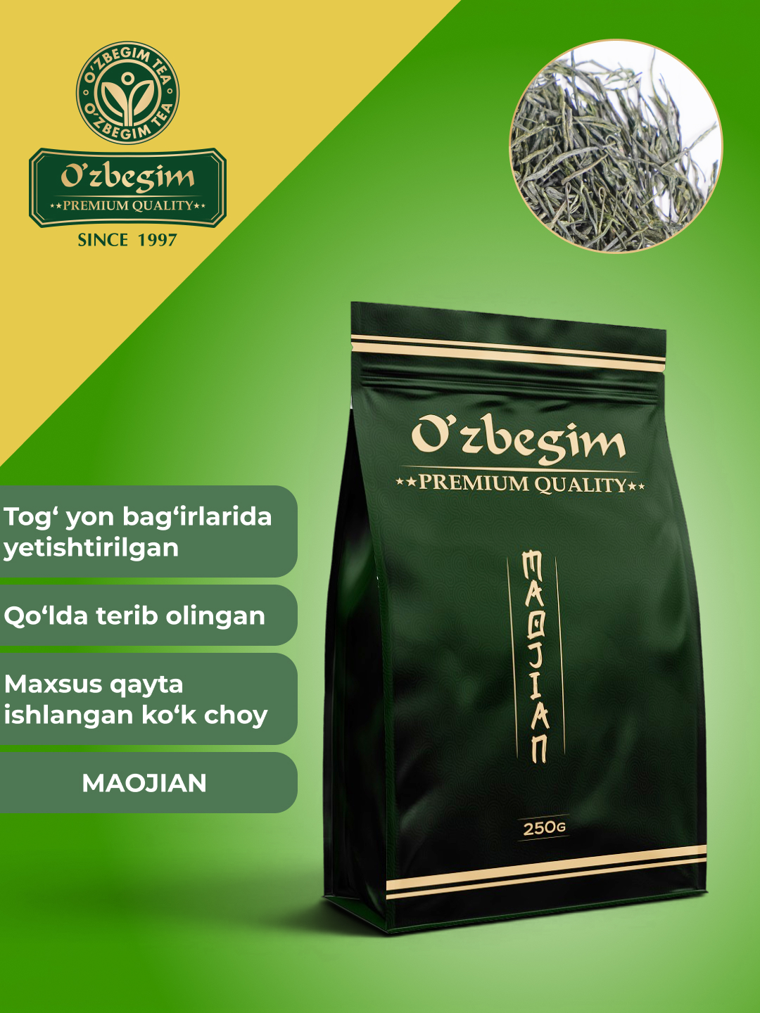 O'zbegim Tea Maojian choyi, 250gr - 