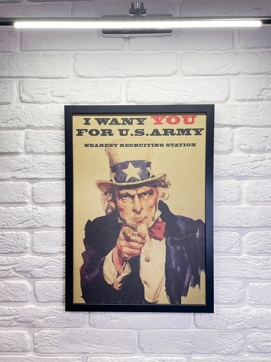 Interyer Surati, Retro Formatda, 40x55 «Uncle Sam is Calling»