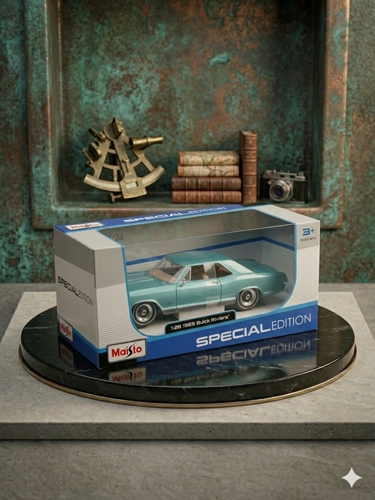 Коллекционная модель Maisto 1:24 1965 Buick Riviera — винтажное купе в подарочной упаковке