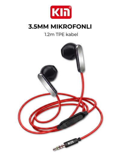 Наушники проводные KIN K819 3.5мм с микрофоном 32 Ом для телефона, 4 цвета - 
