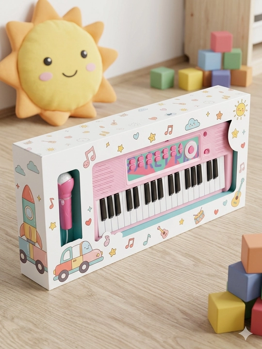 Детский синтезатор Baoli Melody с микрофоном, 37 клавиш, запись звука,музыкальное обучение