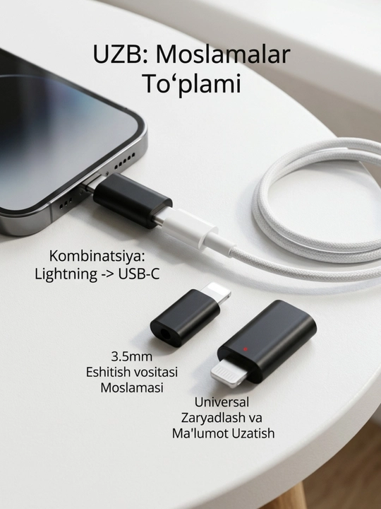 USB-C HUB, USB 3.0, USB-C, HDMI, SD va MicroSD portlari bilan ko‘p funksiyali adapter