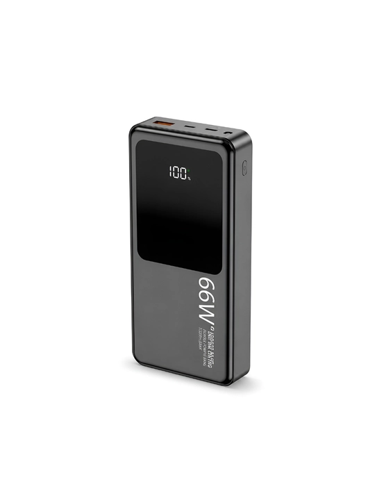 Power Bank 20000 mAh 66W с встроенными кабелями, фонариком и быстрой зарядкой 22.5W