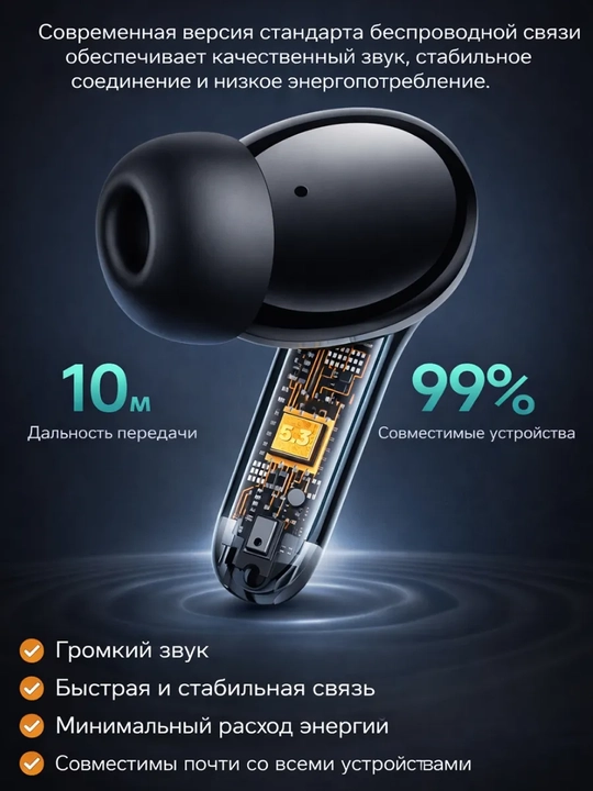 Simsiz Quloqchinlar HOCO EQ35 Rhyme ANC+ENC Bluetooth 5.4, 6 Mikrofon Original TWS Earbuds