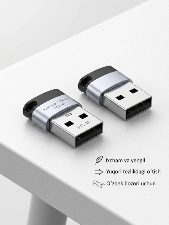 USB-C HUB, USB 3.0, USB-C, HDMI, SD va MicroSD portlari bilan ko‘p funksiyali adapter